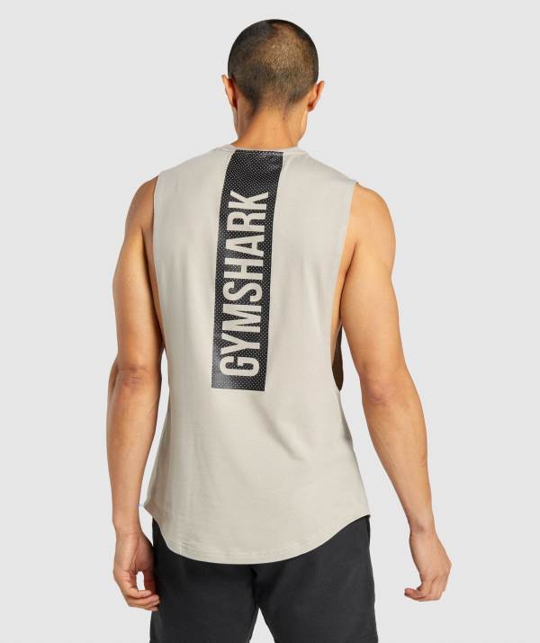 Panske Tielko Gymshark Bold Drop Arm Siva | QD5179230